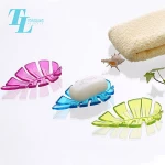 Beautiful design wholesale bathroom home leaf shape plastic acrylic soap dish