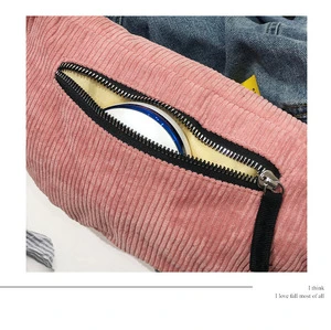 Belt Bag Women New Leisure Solid Color Panelled Zipper Corduroy Messenger Bag Chest Waist Bag Packs For Ladies