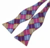Best sell men handsome European style polyester silk plaid ties GLXW242