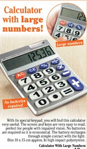 big button solar calculator/calculator with large numbers/solar calculator for elderly