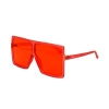 Big Frame Newest Large PC Frame Flat Top Gradient Sun Glasses Oversized Rectangle Plastic Frame Red Sunglasses