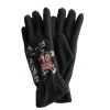Black cheaper polar fleece glove with printing logo for sale