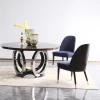 black dining table and chairs set 6 chairs modern luxury wood round dining table