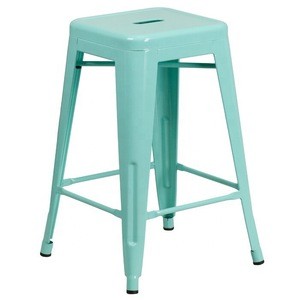 BOHAO 24 Inches Metal Stackable Bar Stool In Bar Kitchen Dining Room indoor Outdoor Set of 4