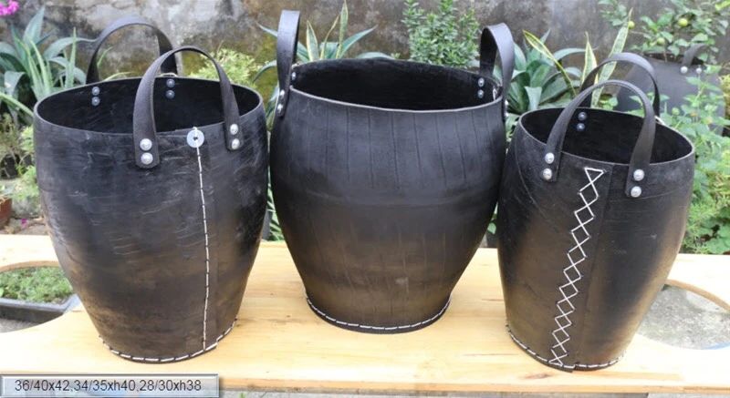 bucket recycled rubber planter