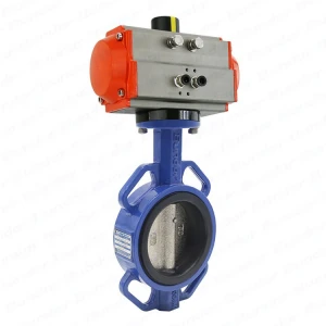 Bundor 2-44 10K/150LB EPDM wafer type butterfly valve with pneumatic actuator