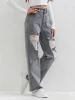 C CLOTHING 2024 Summer Straight Leg Pants Women Denim Pants Vintage High Waist Jeans