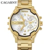 Cagarny Dual Display Luxury Watch Men Sport Quartz Clock Mens Watches Gold Steel Watch Relogio Masculino Dropshipping New 2020