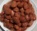 Canned broad beans in brine in iron tin