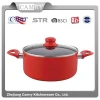 Carbon Steel Red Color Dutch Oven with Glass Lid