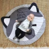 Cartoon Animals Kids Crawling Blanket Pad Round Carpet Rug Toys Cotton Children Room Decor Photo Props Baby Play Mat Foldable
