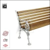 Cast Aluminum Wooden Garden Patio Bench For Outdoor Furniture