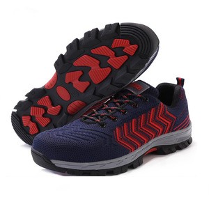CE Custom made Fancy flyknitted upper plastic toe cap light sport safety shoes with soft sole RH-145