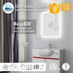 CE ETL listed Hotel IP44 rectangle wall mounted LED backlit bath mirror