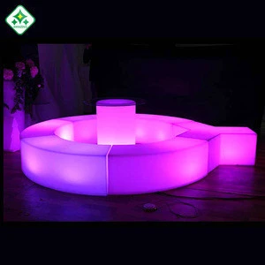 Certificated Illuminated Plastic Rechargeable LED Bar Furniture Bar Chairs Sets