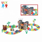 Cheap funny kids electric car vehicle DIY slot road racing track toys