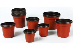 cheap plastic double colour flower pot