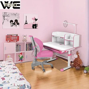 Child reading table customized writing pencil drawer plastic kids table and chair set with led light