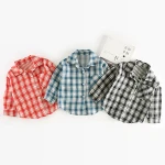 Children Clothing Boys Plaid Shirts Long Sleeve Blouse Autumn Top