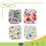 China manufacturer jacquard leak guard hybrid fitted newborn aio cloth diaper