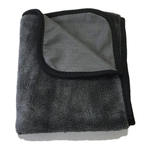 China Wholesale Absorbent Lint Free Gray 600gsm 60x90cm Large Auto Detailing Car Wash Twisted Microfiber Twist Loop Drying Towel