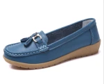 china wholesale women gender genuine leather shoes  soft flat shoe