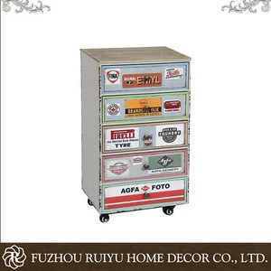 Chinese factory wholesale production OEM shabbychic wooden crockery cabinet wooden multi drawer living room furniture