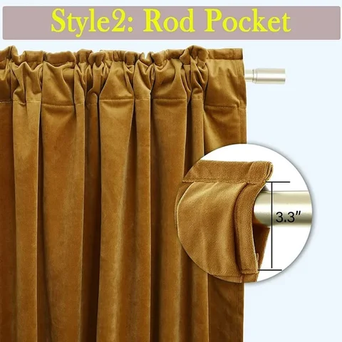 Buy Cinnamon Color Luxury Cotton Velvet Curtain Bohemian Window Curtain ...