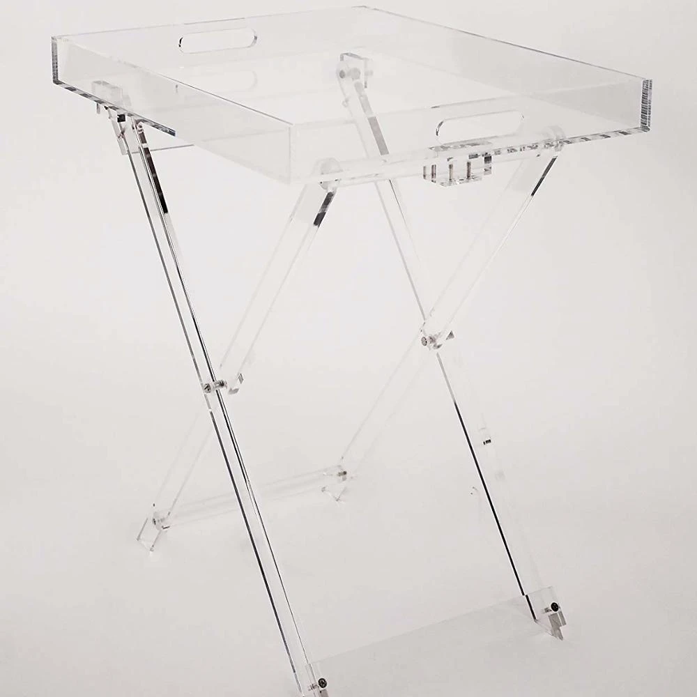 Clear acrylic tray table Plexiglass folding table wholesale