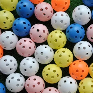 colorful Plastic 26 holes Hollow Golf Practice gift Balls and toy golf ball for kids