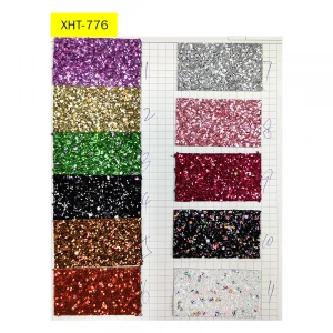 Colorful Sequins Chunky Glitter Faux Synthetic PU Leather Fabric For Making Shoe/Bag/Hair Bow/Decorative/Craft