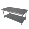 Commercial stainless steel kitchen table double layers kitchen dining workbench