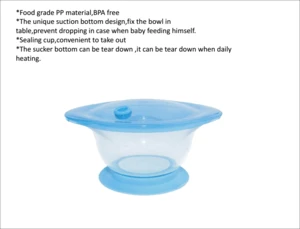 competitive price food grade PP baby training food bowl silicone suction