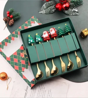 Creative Knife Fork Spoon Set Christmas Series Cutlery Set cutlery knife spoon and fork flatware set