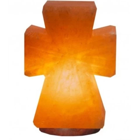 Cross Shape Himalayan Salt Lamps Complete Package Electric Cord and Bulb Organic Material