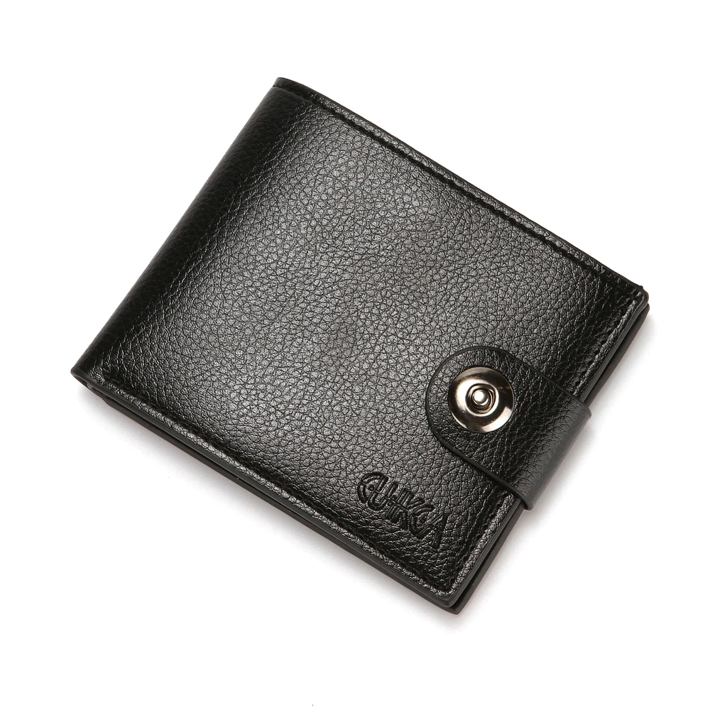 CUIKCA Hot Selling Short Leather Men Wallet Litchi Pattern Business Card Holder Cheap Wallet