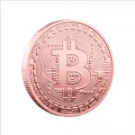 Custom 3Mm Souvenir Blockchain Bitcoin Coin Anniversary Metal Commemorative 24K Carat Coins Gold Bitcoin For Sale