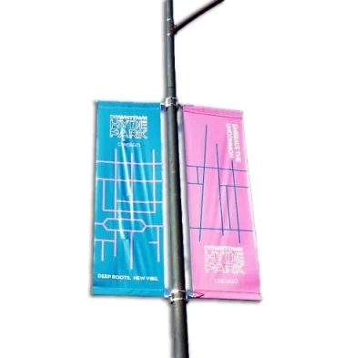 Buy Custom Banner Street Light Pole Banners Double Sided Display Banner ...