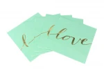 Custom Design 3-Ply  Disposable Paper Printed Dinner Napkins with Assorted Text in Gold Foil Design