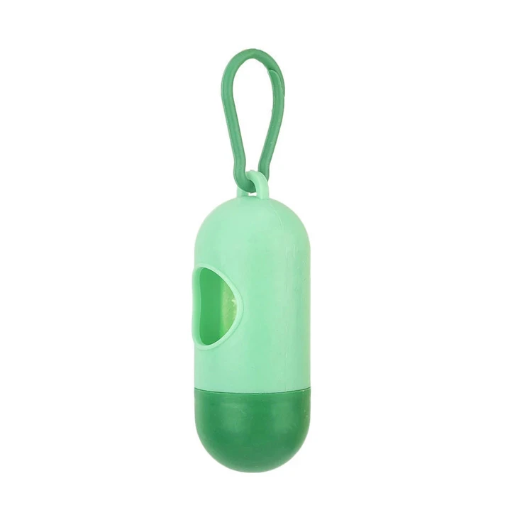 Custom Eco friendly biodegradable disposable garbage bag plastic box Bullet Shape waste bag pet dog poop bag Dispenser