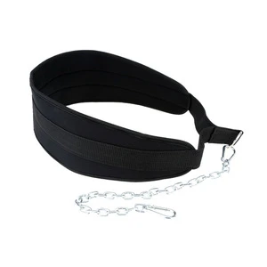 Custom Fitness Equipments Dip Belt With Chain For Weight Lifting Gym Body Waist Strength Training Power Body Building