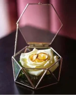 Custom geometric glass clamshell jewelry box boxing ring glass jewelry box