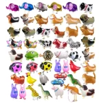 Custom kids toy birthday party cartoon kangroo mylar inflatable pet animal walking helium balloon