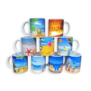 Custom logo ceramic coffee mug sublimation printing souvenir mug