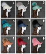 custom soft raccoon fur pom poms hat women sport caps hat