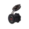 Customizable 12V/24V Dual Port Car USB Charger Socket Power Outlet Led Voltage Meter For Car Motorcycle