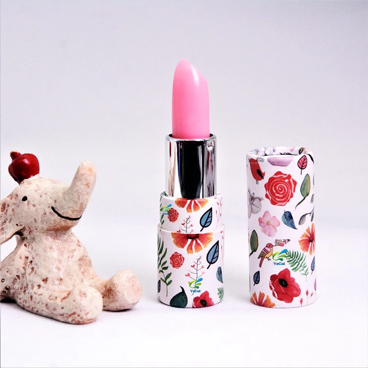 Customized degradable ecofriendly round paper tube lipstick tube packaging paper lip balm cardboard container round paper tube