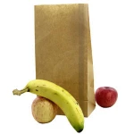 customized printing flat heat sealed brown kraft paper bag for food