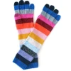 Customized striped color block long gloves, warm and durable cashmerelike acrylic knitted gloves