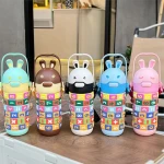 Customized Wholesale Plastic Straw Drinking Cup Bicycle Water Bottle Travel Outdoor Sports Drink Water Bottle